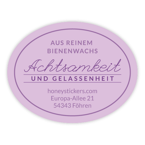 Gelassene Gerda – Ovaler Aufkleber 45x35mm für Stumpenkerzen Ø60mm