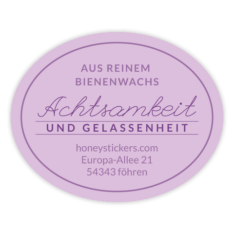 Gelassene Gerda – Ovaler Aufkleber 50x40mm für Stumpenkerzen Ø65mm