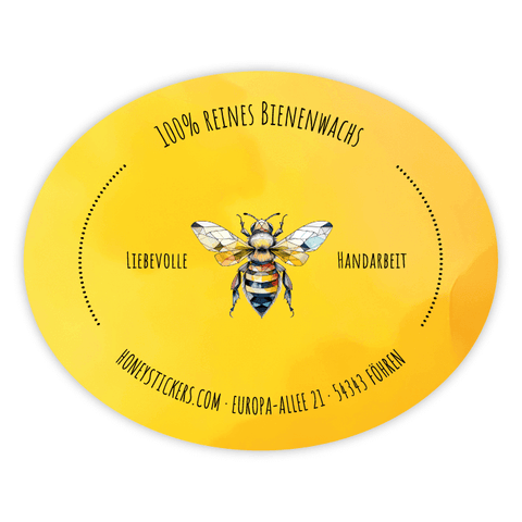 Sonnige Sophia – Ovaler Aufkleber 50x40mm für Stumpenkerzen Ø65mm