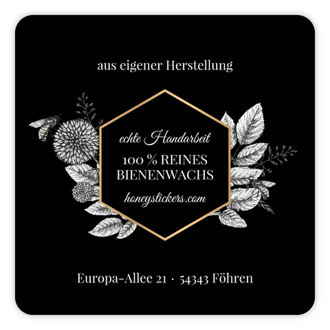 Nobler Norbert – Quadratischer Aufkleber 50x50mm für Kerzen im 375g-Glas