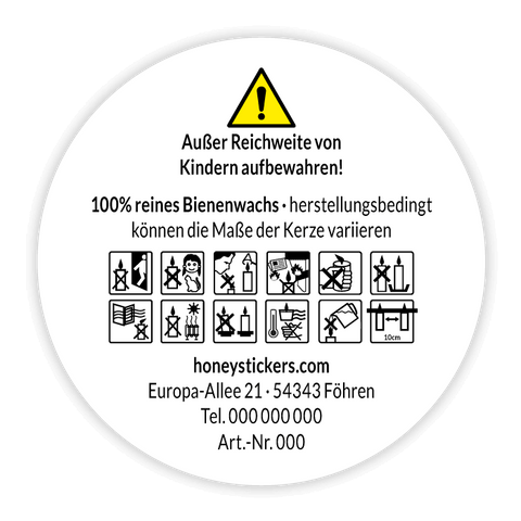 Gefahrenaufkleber für Kerzen (CLP)