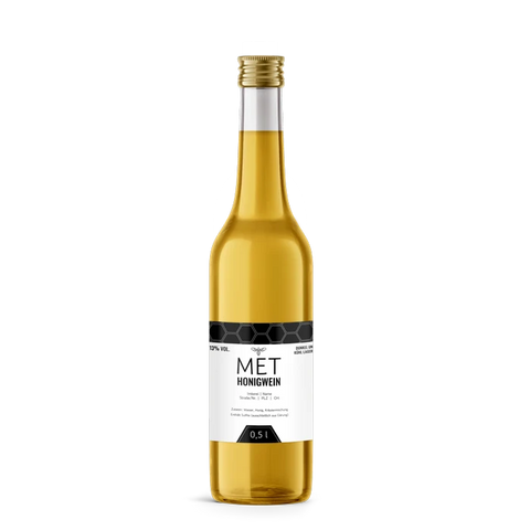 Moderner Marlo – Quadratisches Flaschenetikett 80x80mm für 500ml Met