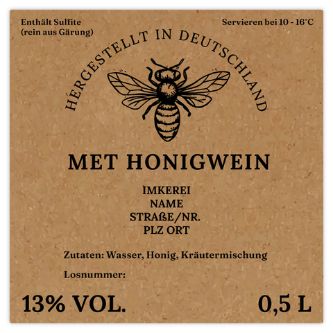 Natürliche Nadja – Quadratisches Flaschenetikett 80x80mm für 500ml Met