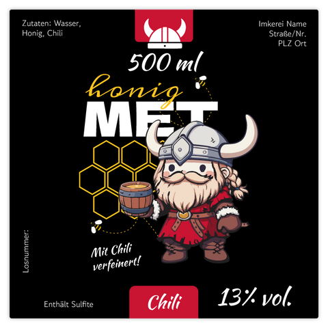 Wilder Wiki – Quadratisches Flaschenetikett 80x80mm für 500ml Met