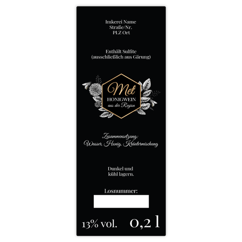 Nobler Norbert – Rechteckiges Flaschenetikett 35x90mm für 200ml Met