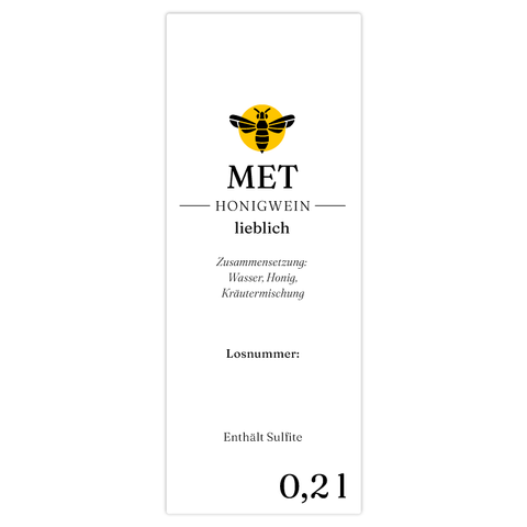 Charmanter Charly – Rechteckiges Flaschenetikett 35x90mm für 200ml Met