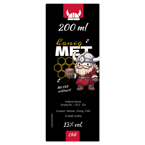 Wilder Wiki – Rechteckiges Flaschenetikett 35x90mm für 200ml Met