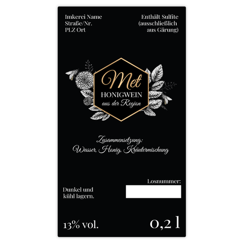 Nobler Norbert – Rechteckiges Flaschenetikett 50x90mm für 200ml Met