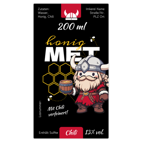 Wilder Wiki – Rechteckiges Flaschenetikett 50x90mm für 200ml Met