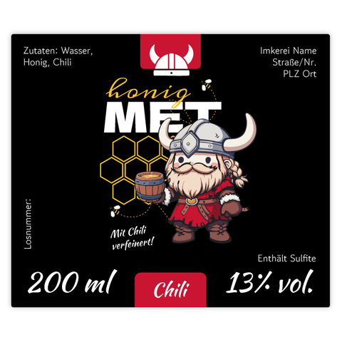 Wilder Wiki – Rechteckiges Flaschenetikett 70x60mm für 200ml Met