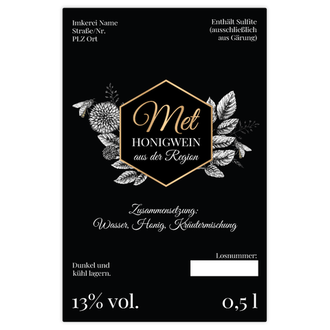 Nobler Norbert – Rechteckiges Flaschenetikett 65x100mm für 500ml Met