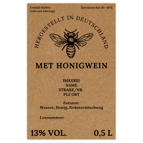 Natürliche Nadja – Rechteckiges Flaschenetikett 65x100mm für 500ml Met