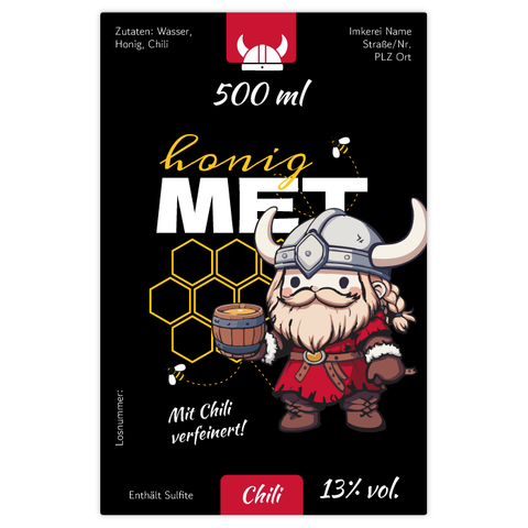 Wilder Wiki – Rechteckiges Flaschenetikett 65x100mm für 500ml Met