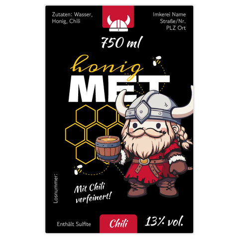 Wilder Wiki – Rechteckiges Flaschenetikett 65x100mm für 750ml Met