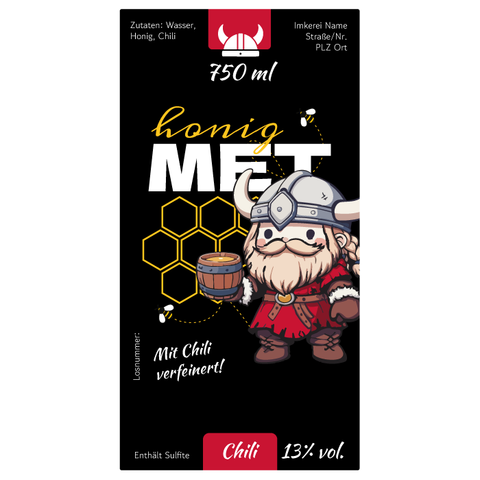 Wilder Wiki – Rechteckiges Flaschenetikett 65x125mm für 750ml Met