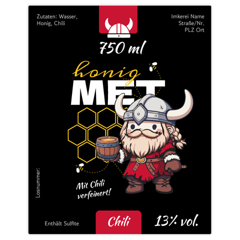 Wilder Wiki – Rechteckiges Flaschenetikett 80x100mm für 750ml Met