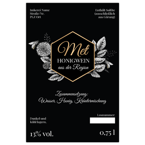 Nobler Norbert – Rechteckiges Flaschenetikett 80x120mm für 750ml Met