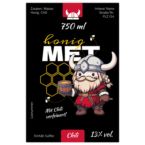 Wilder Wiki – Rechteckiges Flaschenetikett 80x120mm für 750ml Met