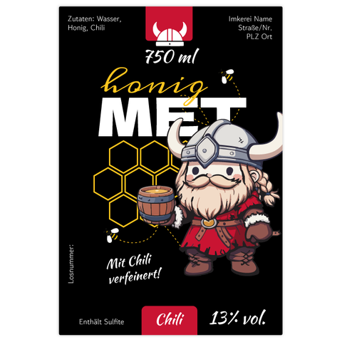 Wilder Wiki – Rechteckiges Flaschenetikett 85x125mm für 750ml Met