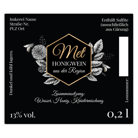 Nobler Norbert – Rechteckiges Flaschenetikett 70x60mm für 200ml Met