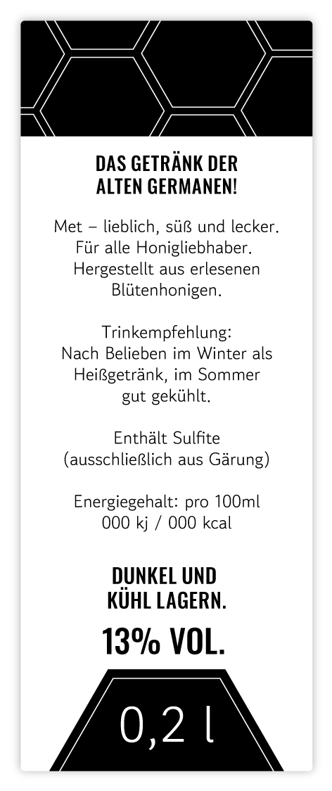 Moderner Marlo – Rechteckiges Rückenetikett 35x90mm für 200ml Met