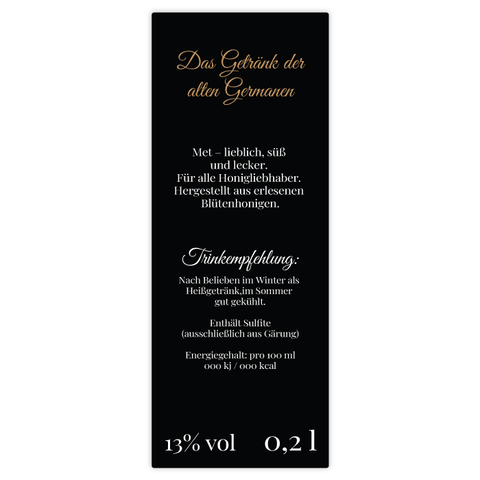 Nobler Norbert – Rechteckiges Rückenetikett 35x90mm für 200ml Met