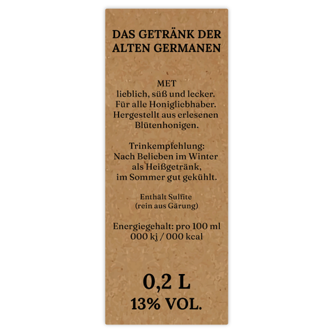 Natürliche Nadja – Rechteckiges Rückenetikett 35x90mm für 200ml Met