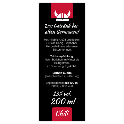 Wilder Wiki – Rechteckiges Rückenetikett 35x90mm für 200ml Met