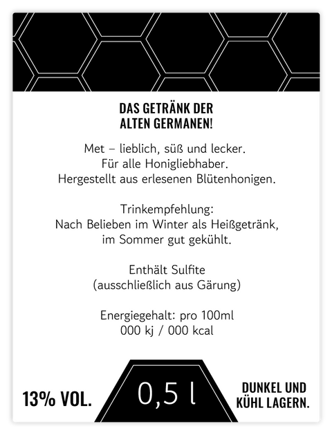 Moderner Marlo – Rechteckiges Rückenetikett 60x80mm für 500ml Met
