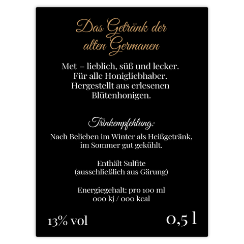 Nobler Norbert – Rechteckiges Rückenetikett 60x80mm für 500ml Met