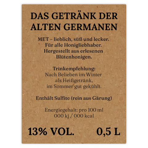 Natürliche Nadja – Rechteckiges Rückenetikett 60x80mm für 500ml Met