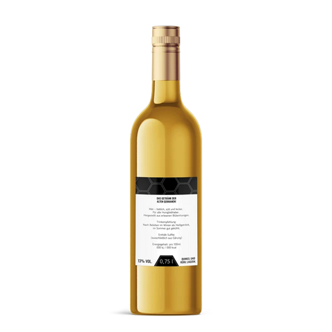 Moderner Marlo – Rechteckiges Rückenetikett 70x100mm für 750ml Met