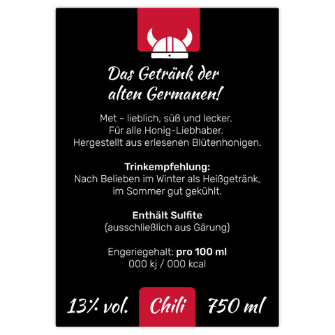 Wilder Wiki – Rechteckiges Rückenetikett 70x100mm für 750ml Met