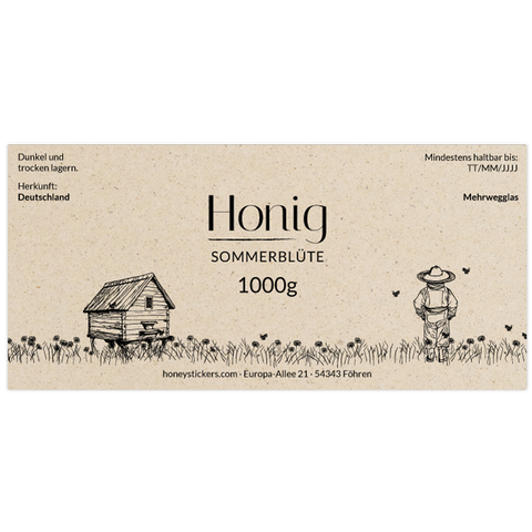 Idyllische Ida –  Rechteckiges Etikett 1000g (Twist-Off)