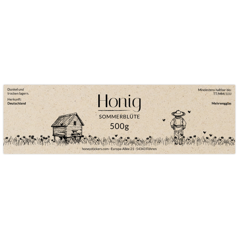 Idyllische Ida –  Rechteckiges Etikett 500g (Twist-Off)