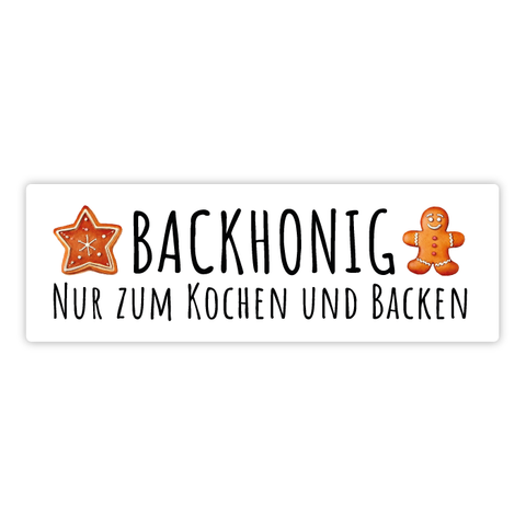Rechteckiger Sticker 45x15mm - Backhonig Lebkuchen