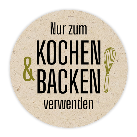Runder Sticker 30x30mm - Backhonig | Graspapier-Optik