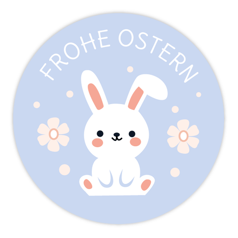 Runder Sticker 40x40mm - Frohe Ostern Hase
