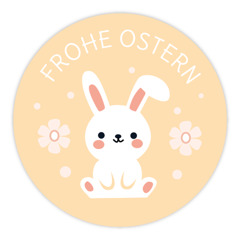 Runder Sticker 40x40mm - Frohe Ostern Hase