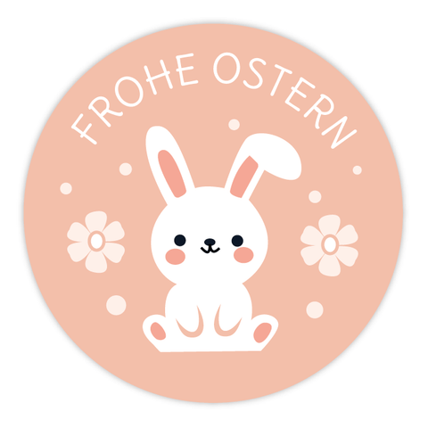 Runder Sticker 40x40mm - Frohe Ostern Hase