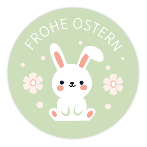 Runder Sticker 40x40mm - Frohe Ostern Hase