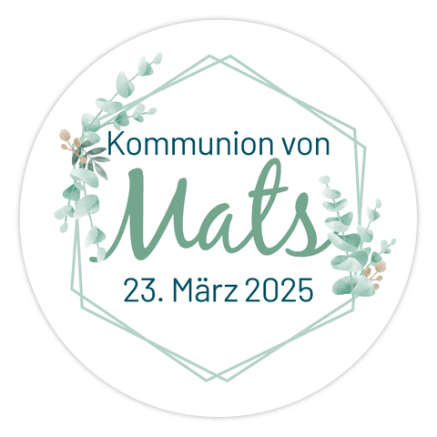 Runder Sticker 50x50mm - Kommunion Mats