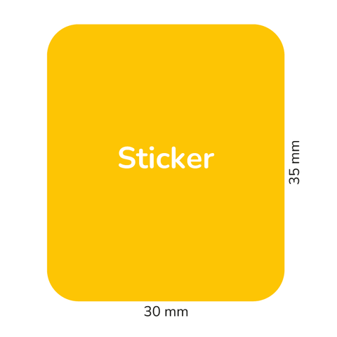 Rechteckiger Sticker 30x35mm - Blanko