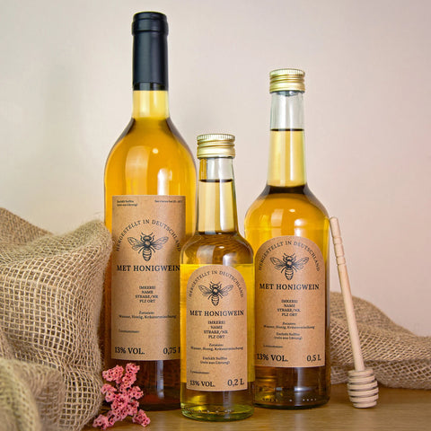 Natürliche Nadja – Rechteckiges Flaschenetikett 70x60mm für 200ml Met