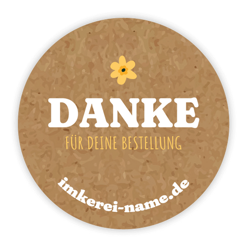 Runder Sticker 30x30mm - Danke für deine Bestellung