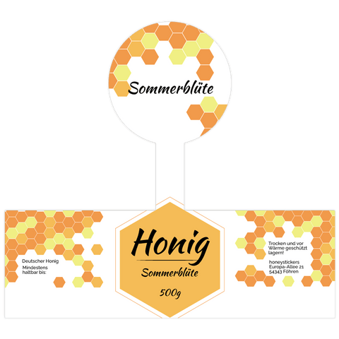 Sommerliche Sonja – Etikett mit Gewährverschluss 500g (Kunststoffdeckel)