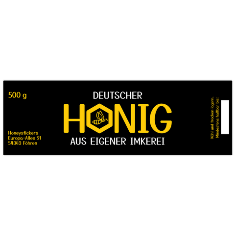 Brummender Bernd – Rechteckiges Etikett 500g (Kunststoffdeckel)